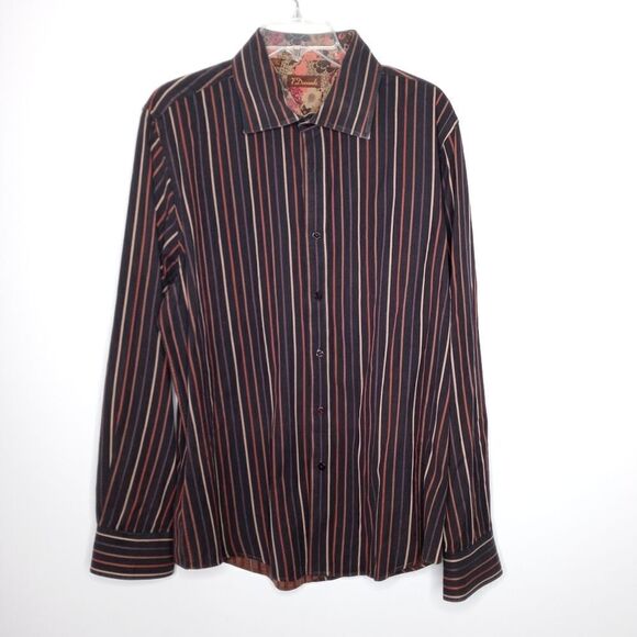 7 Diamonds brown stripe button down shirt size XXL - Picture 1 of 5